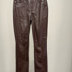 GAP Vintage Slim High Rise Faux Leather Pants - Brown EUC